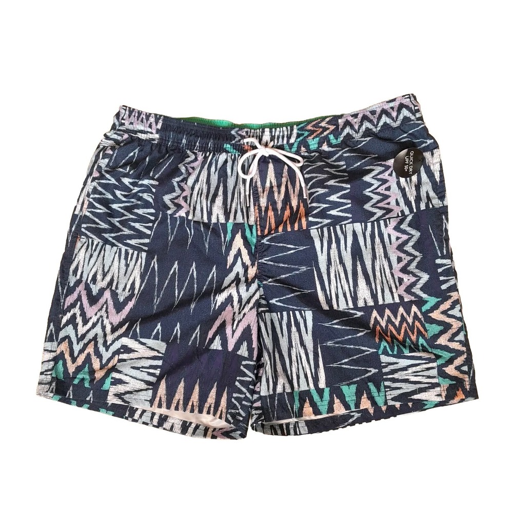 No Boundaries Men's XL Swim Trunks Above Knee Blue Board Shorts 40-42 Adjustable